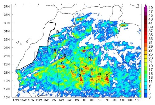 Summertime Saharan dust sources